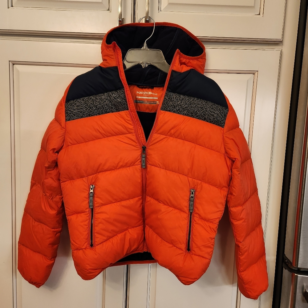 Boys orange down jacket